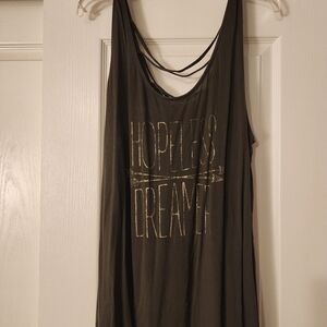 Torrid Black Tank Top with Gold Print